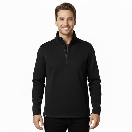 Hayes Men's Quarter Zip Pullover - Black - Marwin Sports