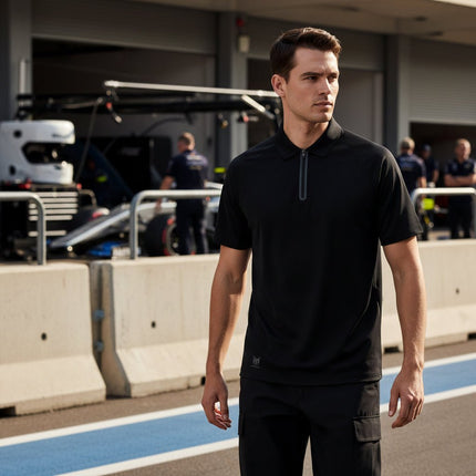 Legend Men's Seamless Zipper Polo - Black - Marwin Sports