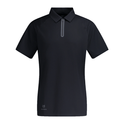 Legend Men's Seamless Zipper Polo - Black - Marwin Sports