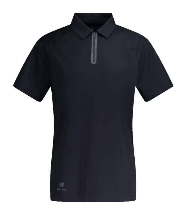 Legend Men's Seamless Zipper Polo - Black - Marwin Sports
