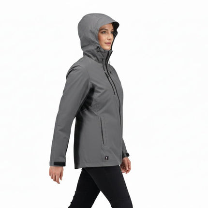 Lucia Women's Rain Jacket - Black/Grey - Marwin Sports