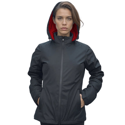 Marwin Sports 3 - in - 1 Women's Jacket - Black/Red - Marwin Sports
