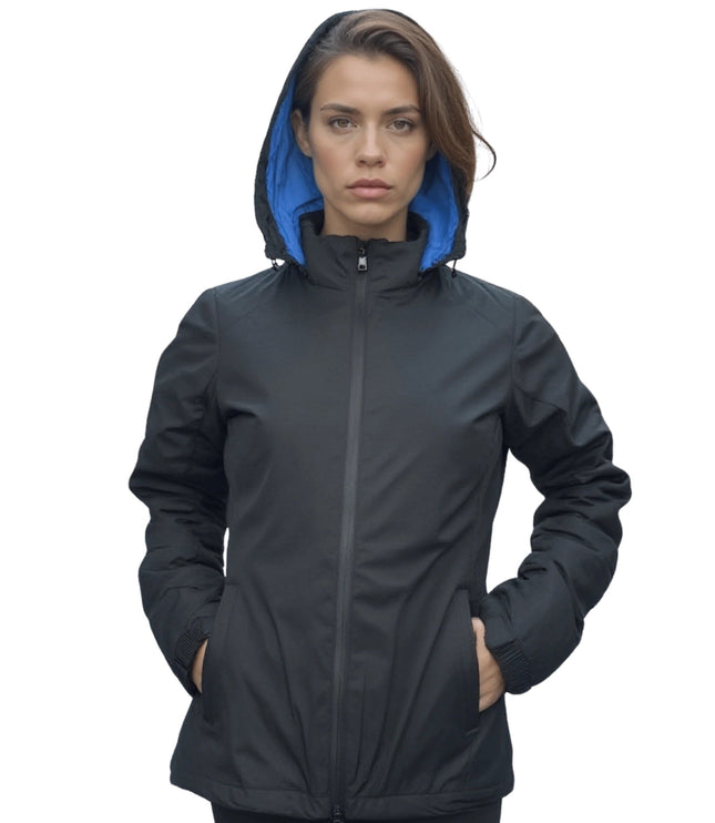 Marwin Sports Blue Hood 3 - in - 1 Women's Jacket - Black/Blue - Marwin Sports