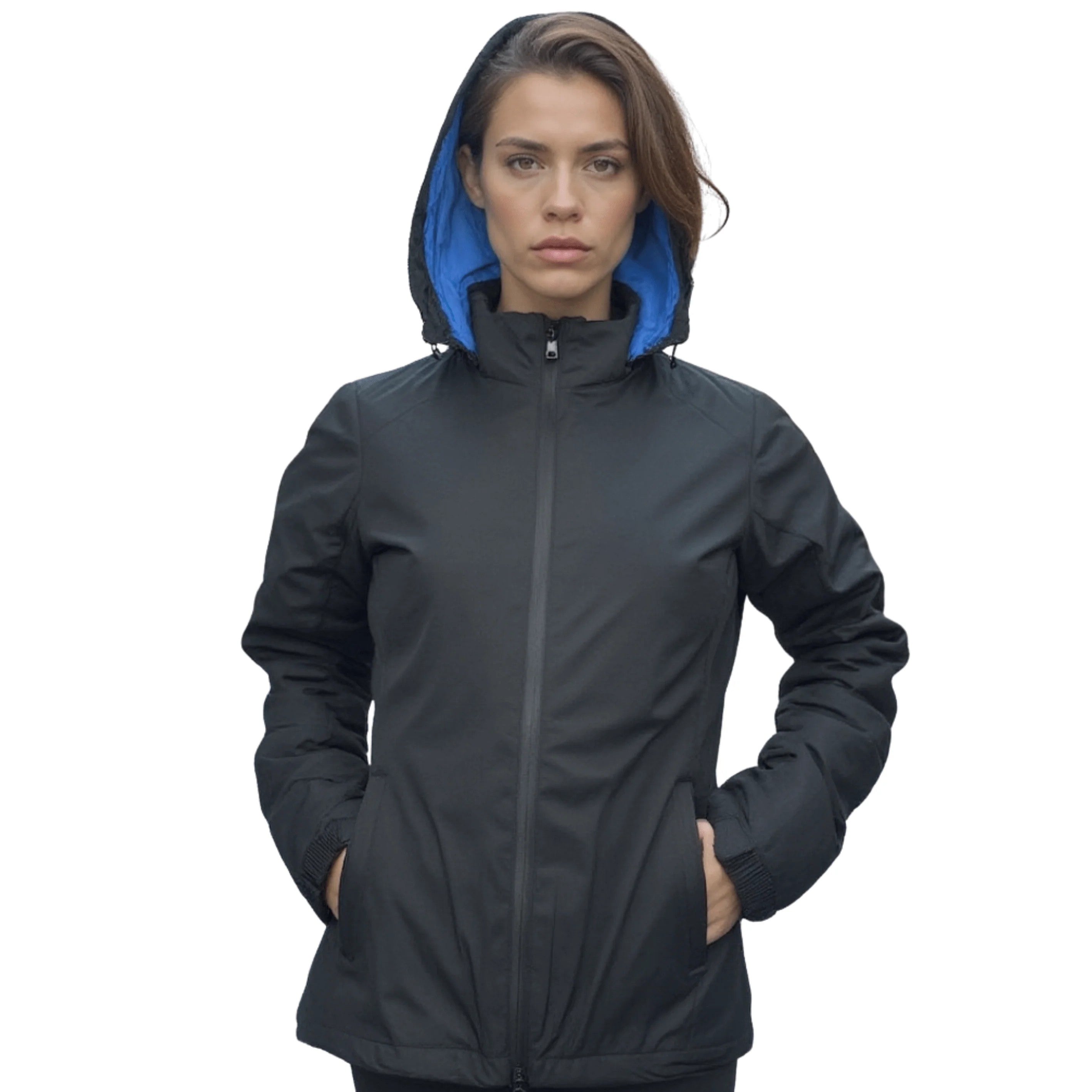 Marwin Sports Blue Hood 3 - in - 1 Women's Jacket - Black/Blue - Marwin Sports