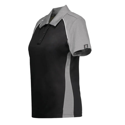 Marwin Sports Button Women's Polo - Black/Grey/White - Marwin Sports