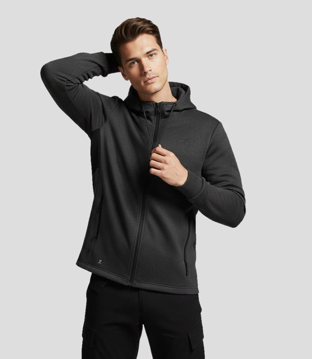 Marwin Sports Full Zip Men's Hoodie - Grey/Black - Marwin Sports