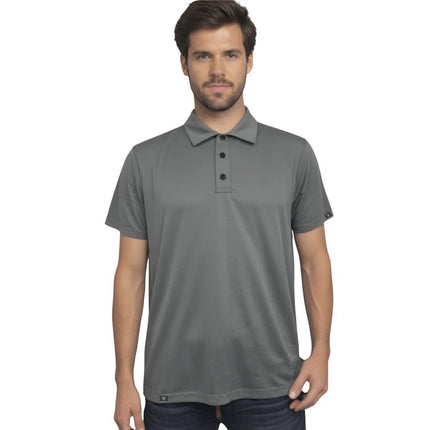 Marwin Sports Men's Poly Button Polo - Grey - Marwin Sports