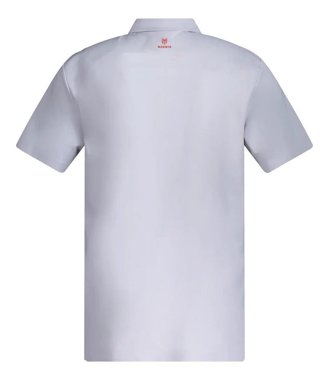 Marwin Sports Men's Poly Button Polo - White - Marwin Sports