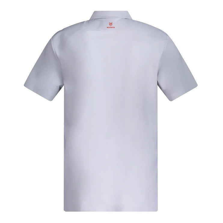 Marwin Sports Men's Poly Button Polo - White - Marwin Sports