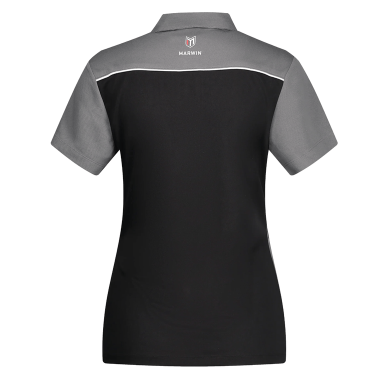 Marwin Sports Mopar Button Women's Polo - Black/Grey/White - Marwin Sports