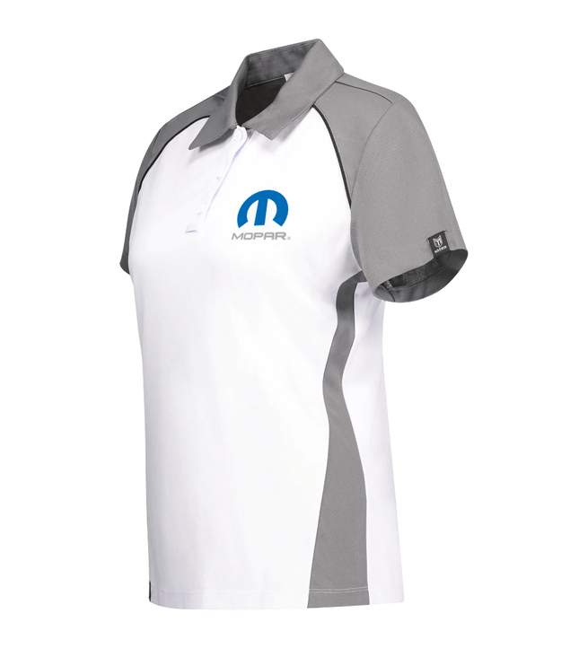 Marwin Sports Mopar Button Women's Polo - White/Grey/Black - Marwin Sports