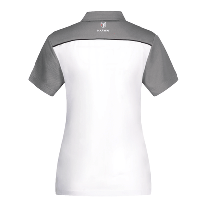 Marwin Sports Mopar Button Women's Polo - White/Grey/Black - Marwin Sports