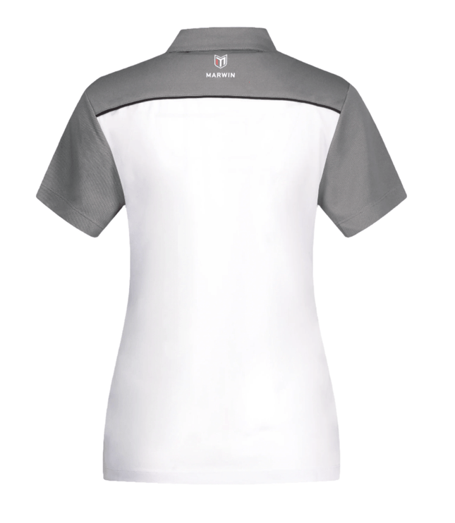 Marwin Sports Mopar Button Women's Polo - White/Grey/Black - Marwin Sports