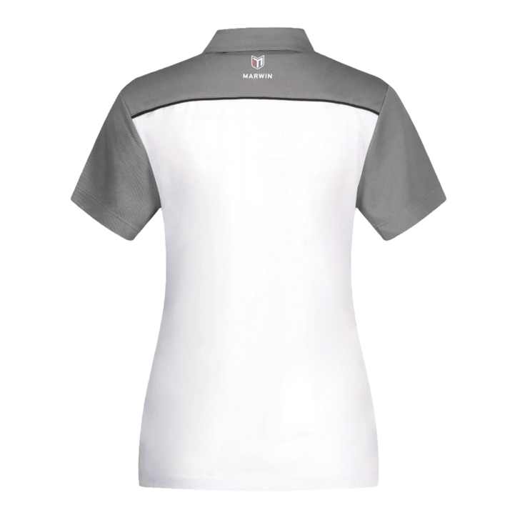 Marwin Sports Mopar Button Women's Polo - White/Grey/Black - Marwin Sports