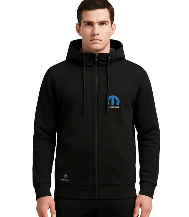 Marwin Sports Mopar Full Zip Men's Hoodie - Black - Marwin Sports