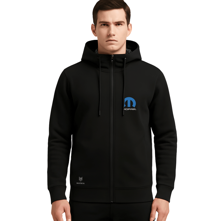 Marwin Sports Mopar Full Zip Men's Hoodie - Black - Marwin Sports