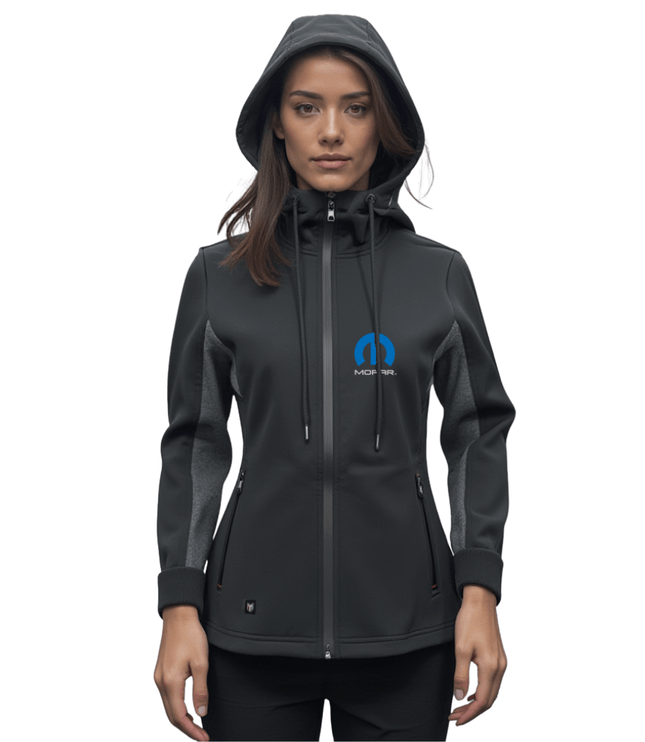 Marwin Sports Mopar Full Zipper Women's Hoodie - Black/Grey - Marwin Sports