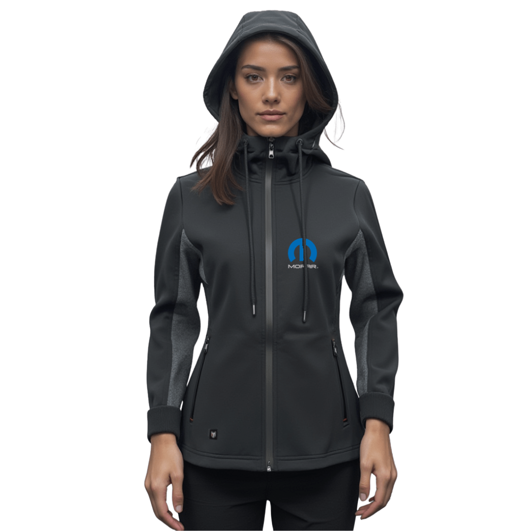 Marwin Sports Mopar Full Zipper Women's Hoodie - Black/Grey - Marwin Sports