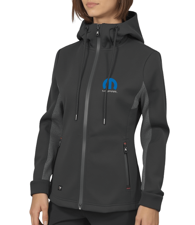 Marwin Sports Mopar Full Zipper Women's Hoodie - Black/Grey - Marwin Sports