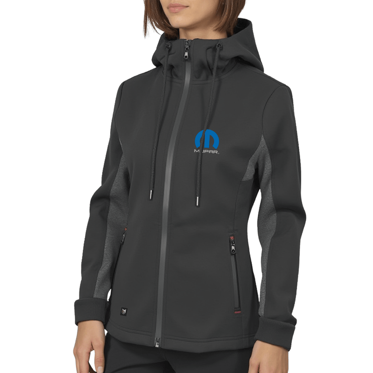 Marwin Sports Mopar Full Zipper Women's Hoodie - Black/Grey - Marwin Sports