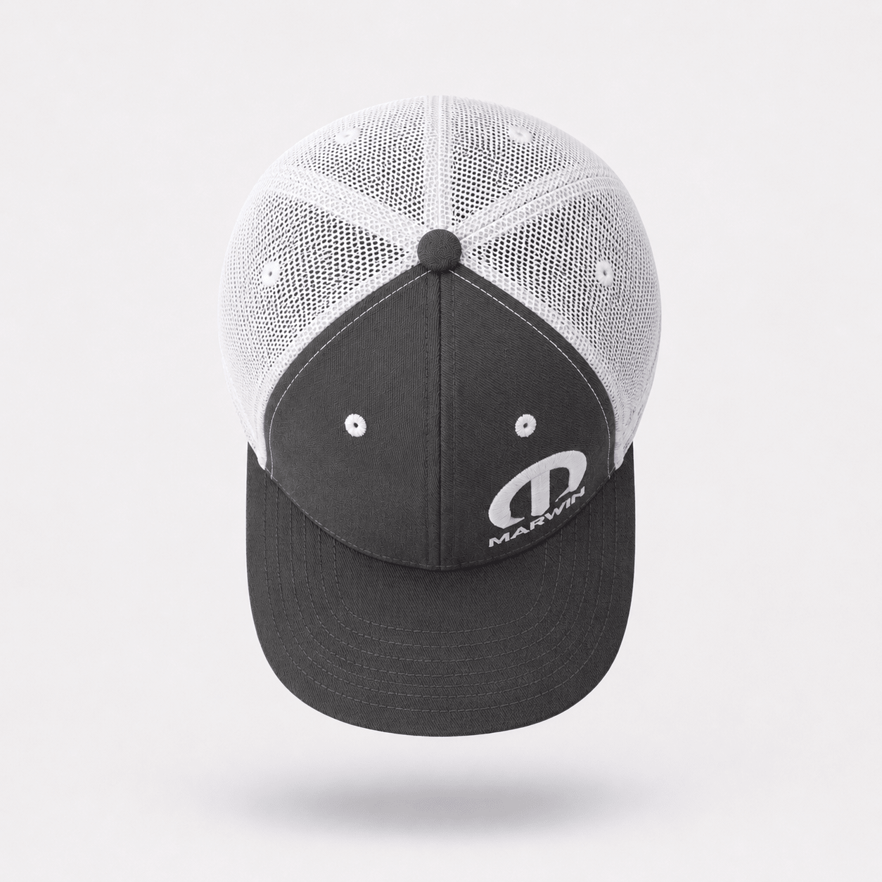 Marwin Sports Mopar Logo Embroidered 6 Panel Hat - Charcoal Grey/White - Marwin Sports