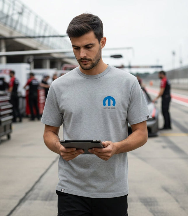 Marwin Sports Mopar Men's Cotton Crew Neck Tee - Grey - Marwin Sports