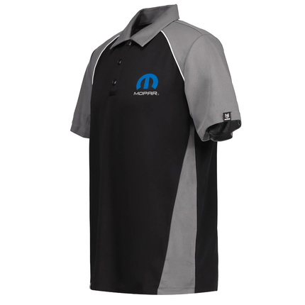 Marwin Sports Mopar Men's Poly Button Polo - Black/Grey/White - Marwin Sports