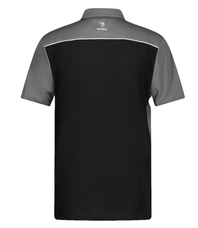 Marwin Sports Mopar Men's Poly Button Polo - Black/Grey/White - Marwin Sports