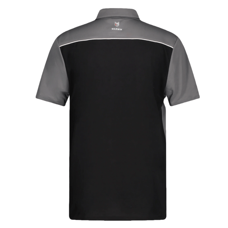 Marwin Sports Mopar Men's Poly Button Polo - Black/Grey/White - Marwin Sports