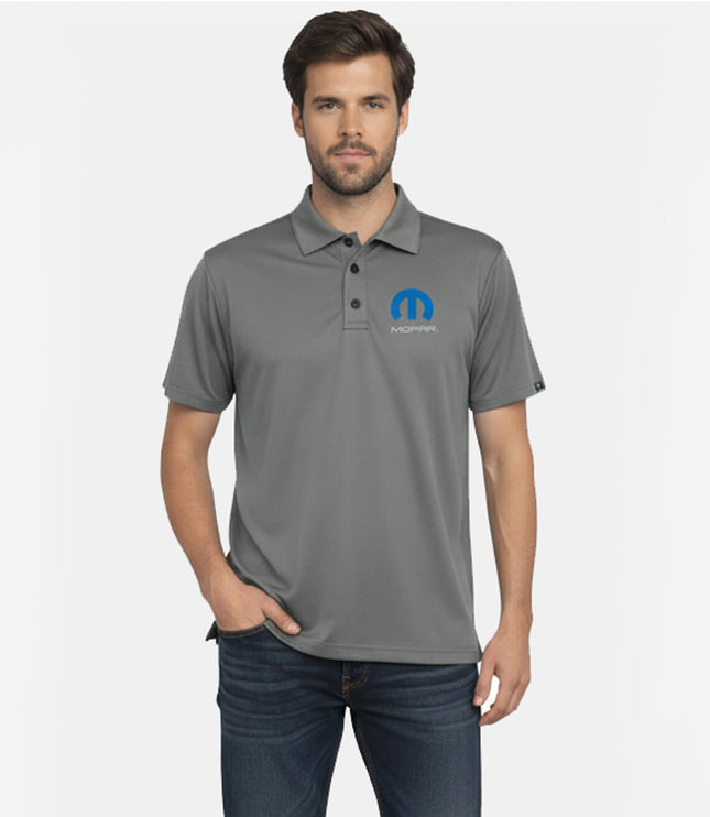 Marwin Sports Mopar Men's Poly Button Polo - Grey - Marwin Sports