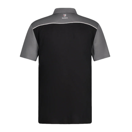 Marwin Sports Mopar Men's Poly Zipper Polo - Black/Grey/White - Marwin Sports