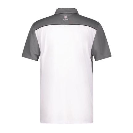 Marwin Sports Mopar Men's Poly Zipper Polo - White/Grey/Black - Marwin Sports