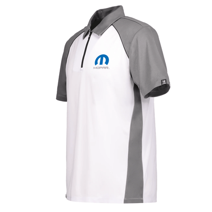 Marwin Sports Mopar Men's Poly Zipper Polo - White/Grey/Black - Marwin Sports