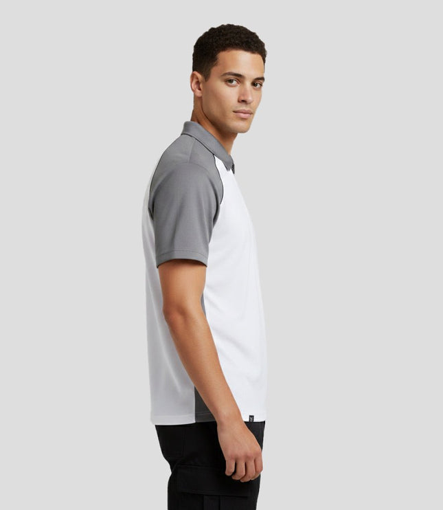 Marwin Sports Mopar Men's Poly Zipper Polo - White/Grey/Black - Marwin Sports