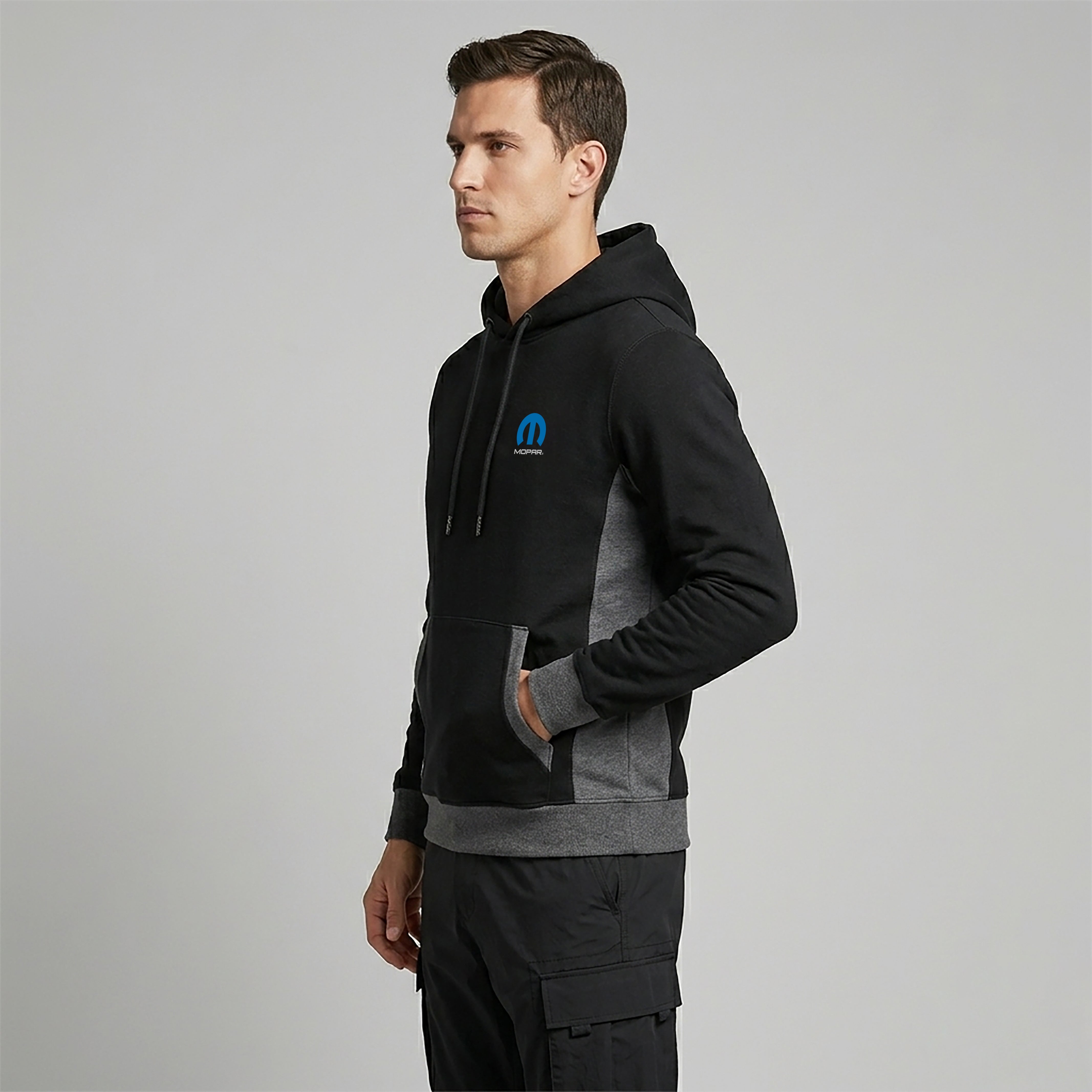 Marwin Sports Mopar Men's Pullover Hoodie - Black/Grey - Marwin Sports