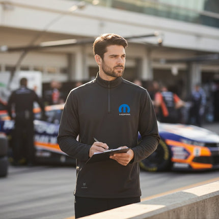 Marwin Sports Mopar Quarter Zip Men's Pullover - Black - Marwin Sports