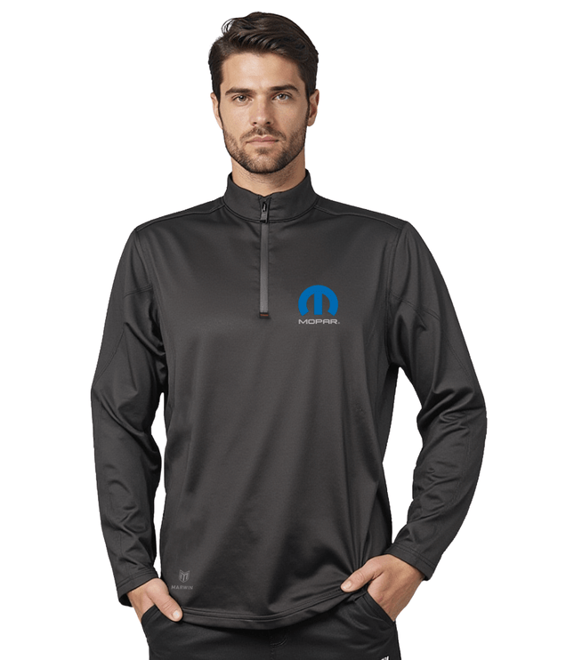 Marwin Sports Mopar Quarter Zip Men's Pullover - Black - Marwin Sports