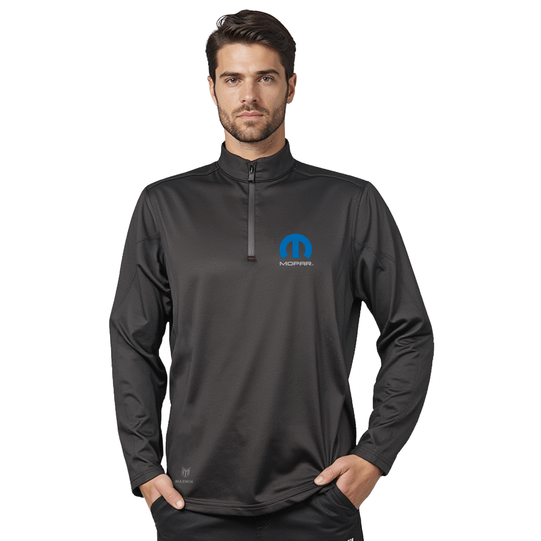 Marwin Sports Mopar Quarter Zip Men's Pullover - Black - Marwin Sports