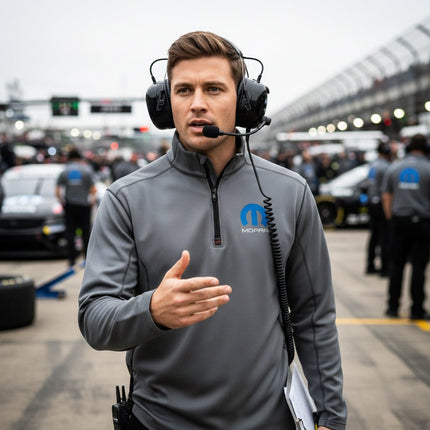 Marwin Sports Mopar Quarter Zip Men's Pullover - Grey - Marwin Sports