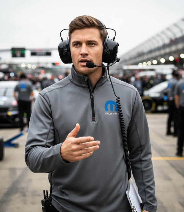 Marwin Sports Mopar Quarter Zip Men's Pullover - Grey - Marwin Sports