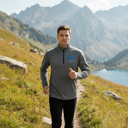 Marwin Sports Mopar Quarter Zip Men's Pullover - Grey - Marwin Sports