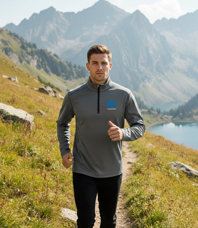 Marwin Sports Mopar Quarter Zip Men's Pullover - Grey - Marwin Sports