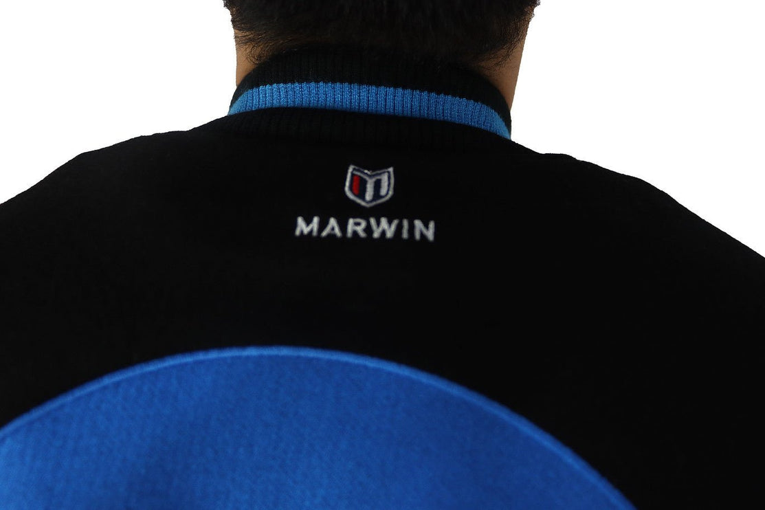 Marwin Sports Mopar Rib Letterman Men's Jacket - Black/Blue - Marwin Sports