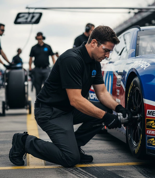 Marwin Sports Mopar Seamless Button Men's Polo - Black - Marwin Sports