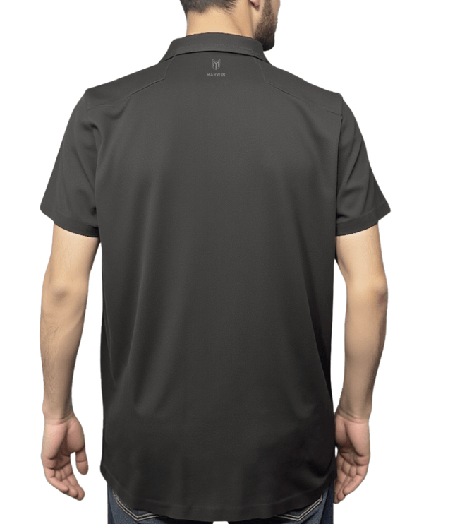 Marwin Sports Mopar Seamless Button Men's Polo - Black - Marwin Sports
