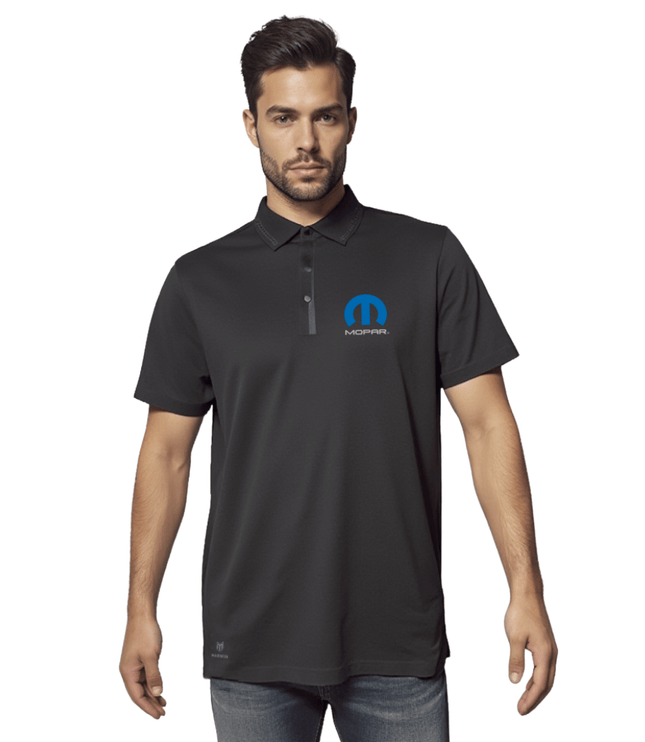 Marwin Sports Mopar Seamless Button Men's Polo - Black - Marwin Sports