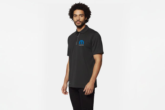 Marwin Sports Mopar Seamless Button Men's Polo - Black - Marwin Sports