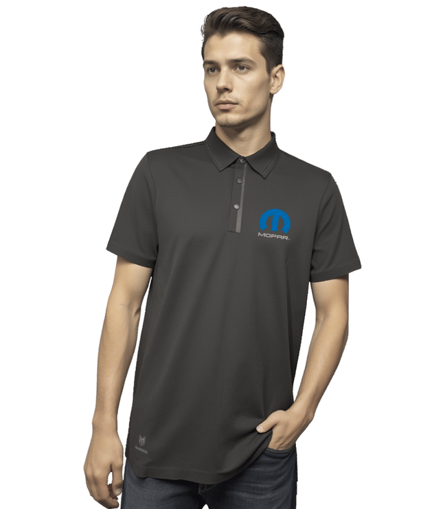 Marwin Sports Mopar Seamless Button Men's Polo - Black - Marwin Sports