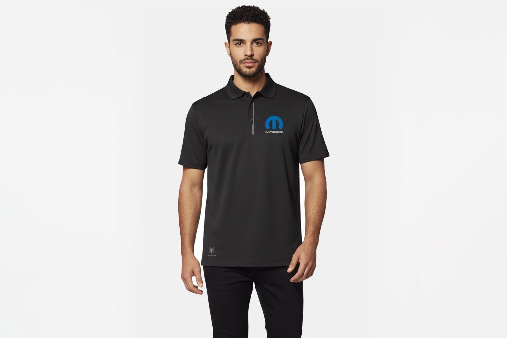 Marwin Sports Mopar Seamless Button Men's Polo - Black - Marwin Sports