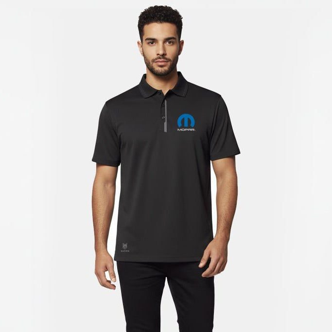 Marwin Sports Mopar Seamless Button Men's Polo - Black - Marwin Sports